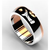 18k Two Tone Custom Made Mobius Design Wedding Ring