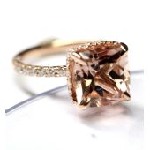 18k Rose Gold 4.50ct. Morganite Diamond Cocktail Ring
