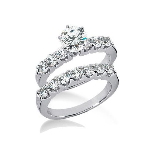 14K Gold Diamond Engagement Bridal Set 2.30ctw. 4003-14KENBR-130