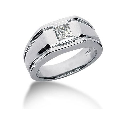 Men's Platinum Diamond Ring 1 Princess Diamond 114PLAT-MDR433 Men's Platinum Diamond Ring 1 Princess Diamond 114PLAT-MDR433