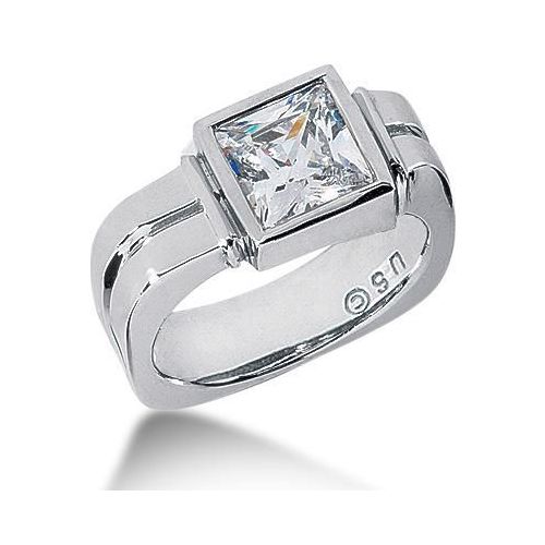 Men's 18K Gold Diamond Ring 1 Princess Diamond 2.51 ctw 12418-MDR1296