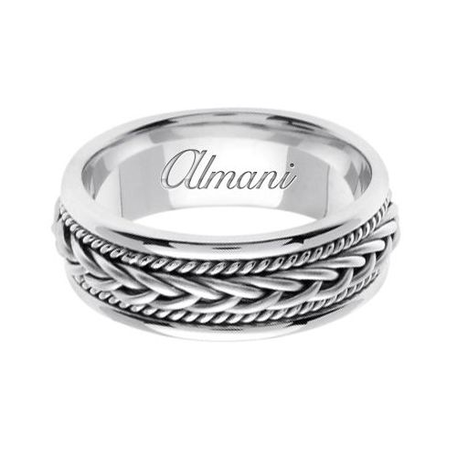 950 Platinum 7mm Handmade Wedding Ring 089 Almani