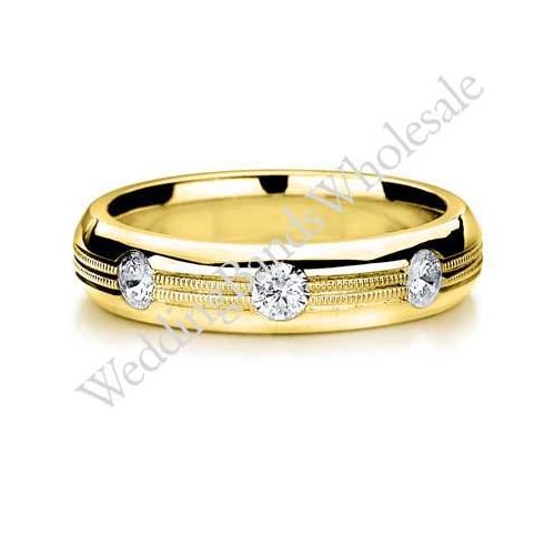 14K Gold 5.5mm Diamond Wedding Bands Rings 0915