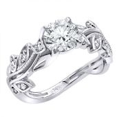 Almani "Autumn" Ring Floral Leaf Design Engagement Ring 1.16ctw.