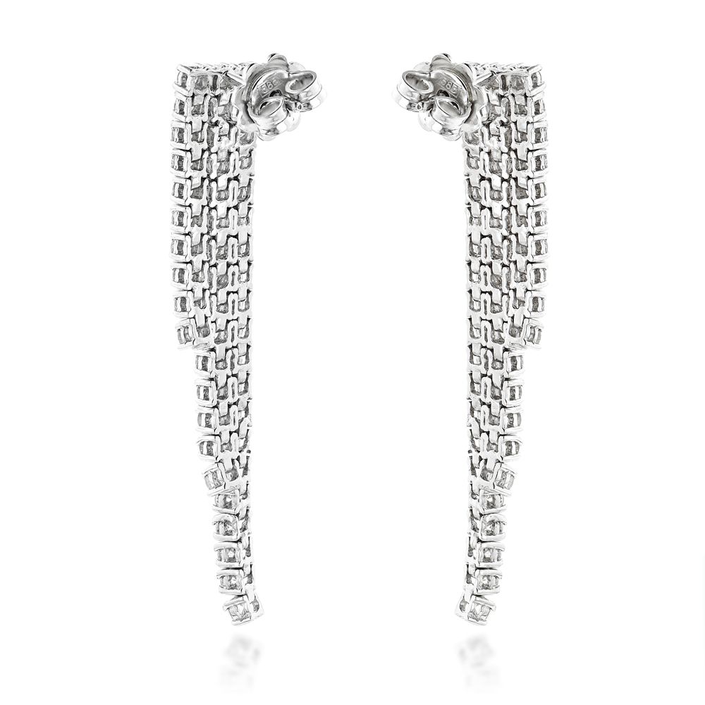 14K Gold & 3.78 Carat Diamond String Earrings For Ladies