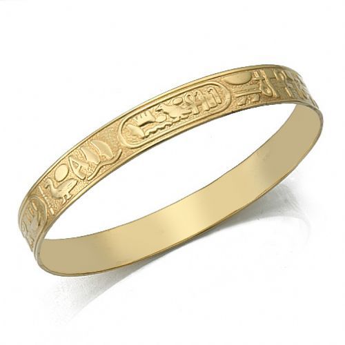 10mm Flat Egyptian  Pattern Womens Bangle