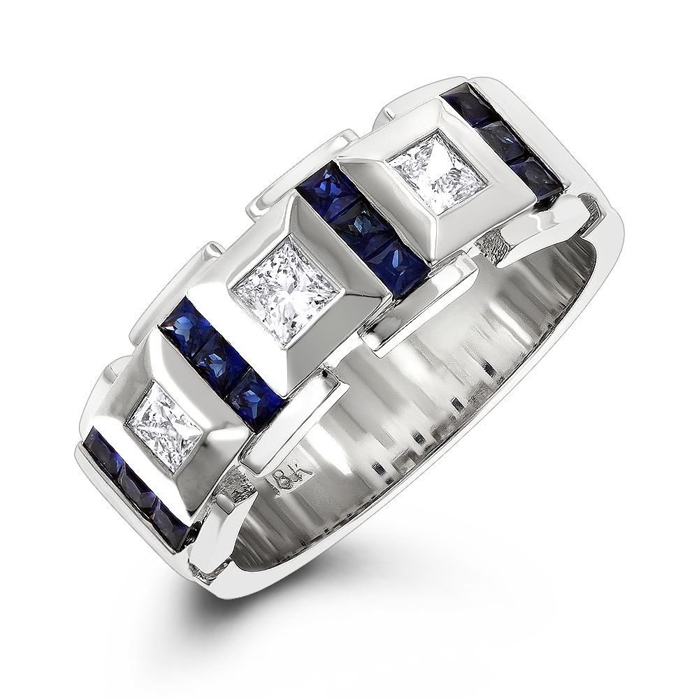 Mens wedding bands with diamonds and sapphires new arrivals