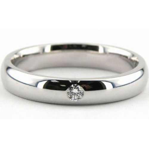 My simple wedding set: 6.5mm round solitaire with 4mm plain band