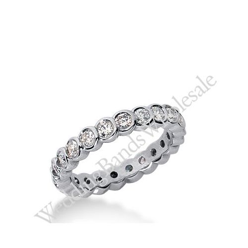 18 Karat White Gold 1.50 Carat Diamond Brilliant-Cut Eternity Band Wedding  Ring