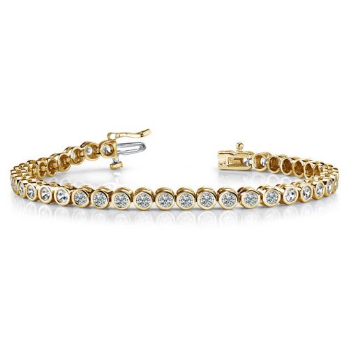 14K Yellow Gold Diamond Tennis Bracelet