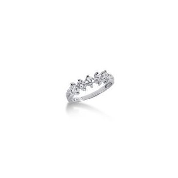14K Gold Diamond Anniversary Wedding Ring 5 Round Brilliant Diamonds 0.75ctw 100WR139514K