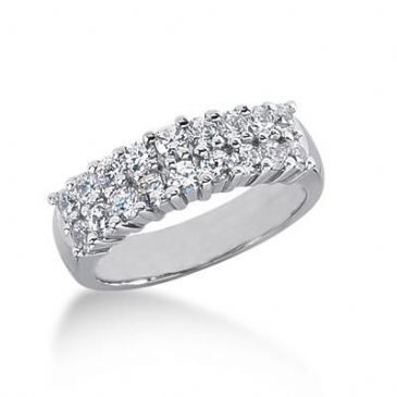 14K Gold Diamond Anniversary Wedding Ring 18 Round Brilliant Diamonds 0.90ctw 104WR10414K