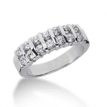 14K Gold Diamond Anniversary Wedding Ring 14 Round Brilliant Diamonds 0.70ctw 111WR127314K