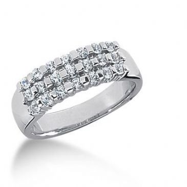 14K Gold Diamond Anniversary Wedding Ring 21 Round Brilliant Diamonds 0.53ctw 123WR126614K