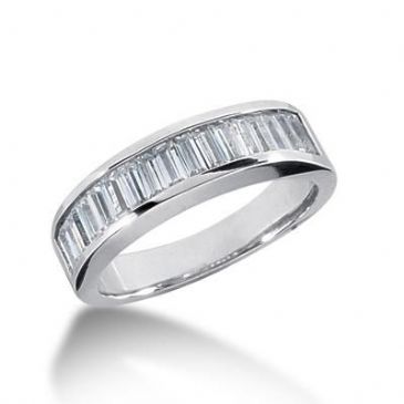 14K Gold Diamond Anniversary Wedding Ring 13 Straight Baguette Diamonds 1.04ctw 163WR47014K