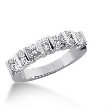 14K Gold Diamond Anniversary Wedding Ring 10 Round Brilliant Diamonds 0.98ctw 170WR132114K