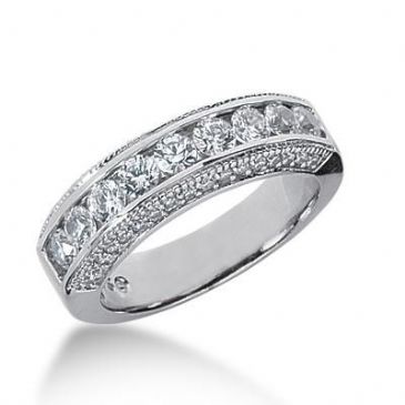 14K Gold Diamond Anniversary Wedding Ring 43 Round Brilliant Diamonds 1.24ctw 174WR68314K