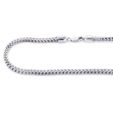 10K Solid White Gold Franco Chain 3.5mm for Men