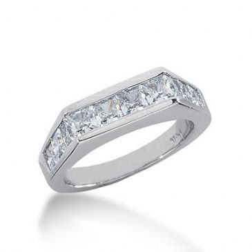 14K Gold Diamond Anniversary Wedding Ring 10 Princess Cut Diamonds 1.70ctw 239WR108214K