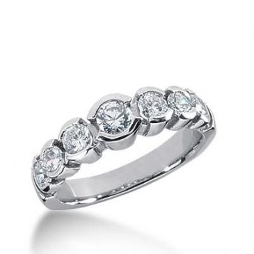 14K Gold Diamond Anniversary Wedding Ring 7 Round Brilliant Diamonds 1.03ctw 254WR111414K