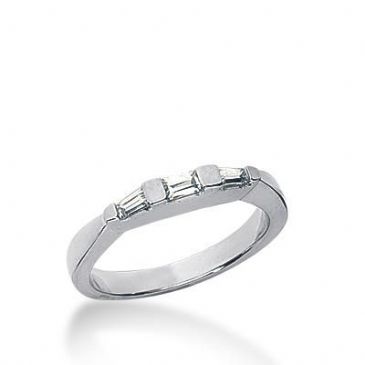 14k Gold Diamond Anniversary Wedding Ring 1 Straight Baguette, 2 Tapered Baguette Diamonds 0.19ctw 272WR113514K