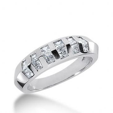 14k Gold Diamond Anniversary Wedding Ring 12 Princess Cut Diamonds 0.84ctw 290WR133514K