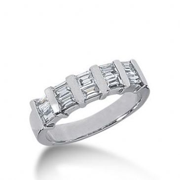 14k Gold Diamond Anniversary Wedding Ring 10 Straight Baguette Diamonds 0.80ctw 301WR134814K