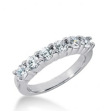 14k Gold Diamond Anniversary Wedding Ring 6 Round Brilliant Diamonds 0.90ctw 305WR135214K