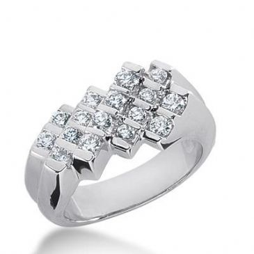 14k Gold Diamond Anniversary Wedding Ring 16 Round Brilliant Diamonds 0.80ctw 310WR135814K