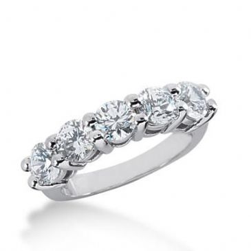 14k Gold Diamond Anniversary Wedding Ring 5 Round Brilliant Diamonds 2.25ctw 319WR138114K