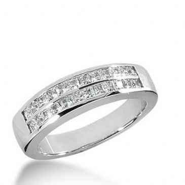 14k Gold Diamond Anniversary Wedding Ring 24 Princess Cut Diamonds 0.96ctw 332WR144814K