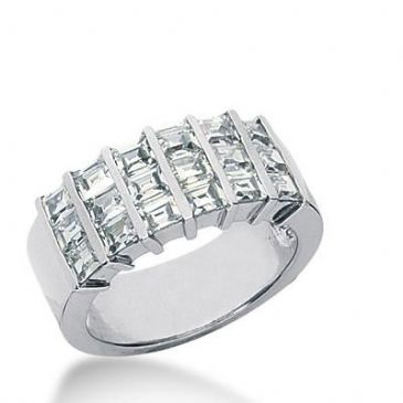 14k Gold Diamond Anniversary Wedding Ring 18 Straight Baguette Diamonds 1.98ctw 379WR156514K