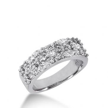 14k Gold Diamond Anniversary Wedding Ring 7 Marquise Shaped, 22 Round Brilliant Diamonds 1.86ctw 383WR157314K