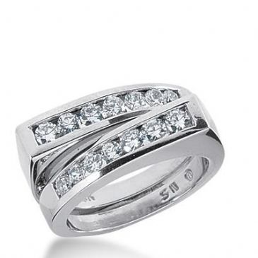 14k Gold Diamond Anniversary Wedding Ring 16 Round Brilliant Diamonds 0.92ctw 387WR157714K