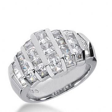 14K Gold Diamond Anniversary Wedding Ring 31 Princess Cut Diamonds Total 3.53ctw 399WR165214k