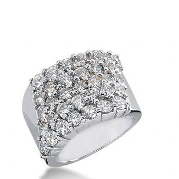 14K Gold Diamond Anniversary Wedding Ring 35 Round Stone Total 4.20 ctw. 400-WR1653