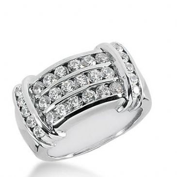 14k Gold Diamond Anniversary Wedding Ring 28 Round Brilliant 1.20ctw 406WR169014K