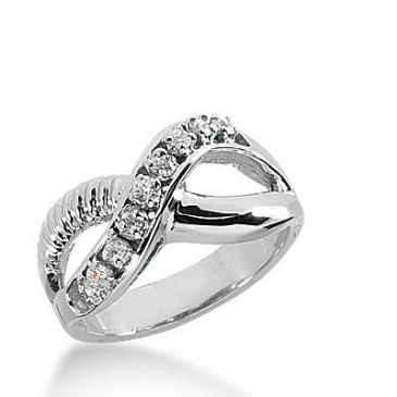 14k Gold Diamond Anniversary Wedding Ring 9 Round Brilliant Diamonds Total 0.23ctw 414WR170514K