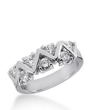 14k Gold Diamond Anniversary Wedding Ring 7 Round Brilliant Diamonds Total 0.70ctw 417WR171814K