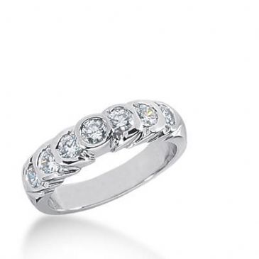 14k Gold Diamond Anniversary Wedding Ring 7 Round Brilliant Diamonds Total 0.70ctw 431WR176814K