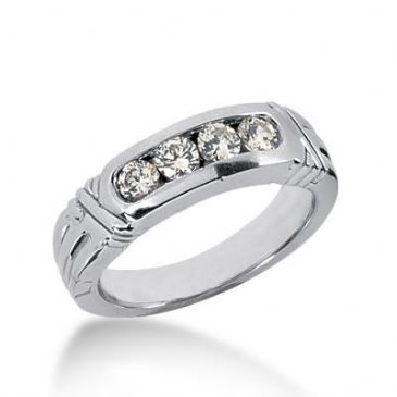 14k Gold Diamond Anniversary Wedding Ring 4 Round Brilliant 0.12 ct Total 0.48ctw 436WR178014k