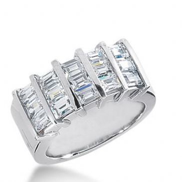 14k Gold Diamond Anniversary Wedding Ring 15 Straight Baguette Total 1.80ctw 457WR182414k