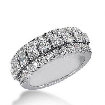 14k Gold Diamond Anniversary Wedding Ring 35 Round Brilliant Diamonds Total 1.55ctw 497WR202714k