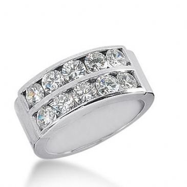 14k Gold Diamond Anniversary Wedding Ring 10 Round Brilliant Diamonds Total 1.70ctw 501WR203214k