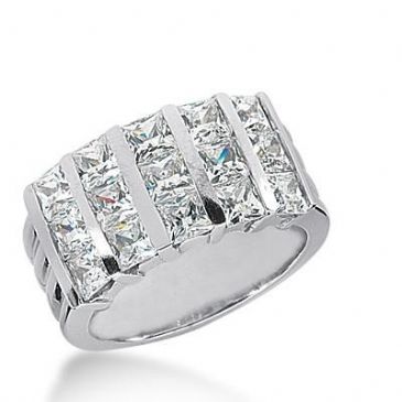 14k Gold Diamond Anniversary Wedding Ring 15 Princess Cut Stones Total 3.00ctw 510WR206414k