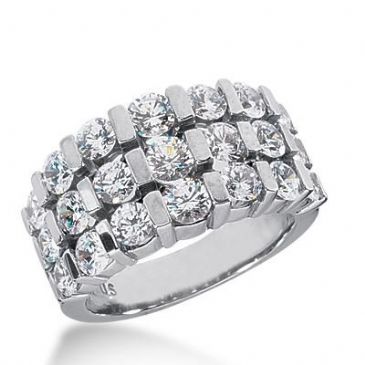 14k Gold Diamond Anniversary Wedding Ring 21 Round Brilliant Diamonds Total 3.12ctw 518WR208314k