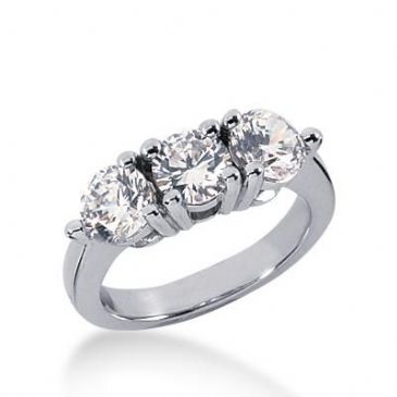 14k Gold Diamond Anniversary Wedding Ring 3 Round Brilliant Diamonds Total 2.25ctw 527WR210514k