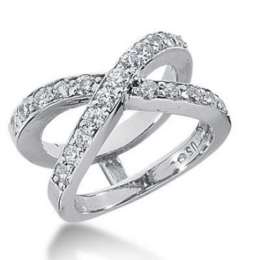 14k Gold Diamond Anniversary Wedding Ring 21 Round Brilliant Diamonds Total 1.05ctw 559WR218914k