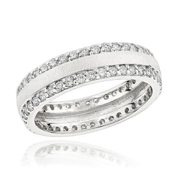 14K Gold & 1.35 Carat Round Diamond Designer Eternity Ring