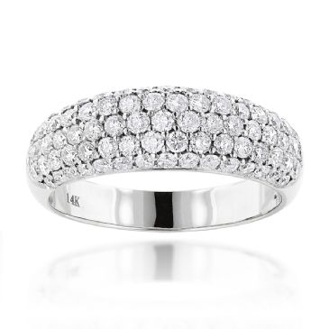 14K Gold & 1.52 Carat Pave Diamond Wedding Band for Ladies